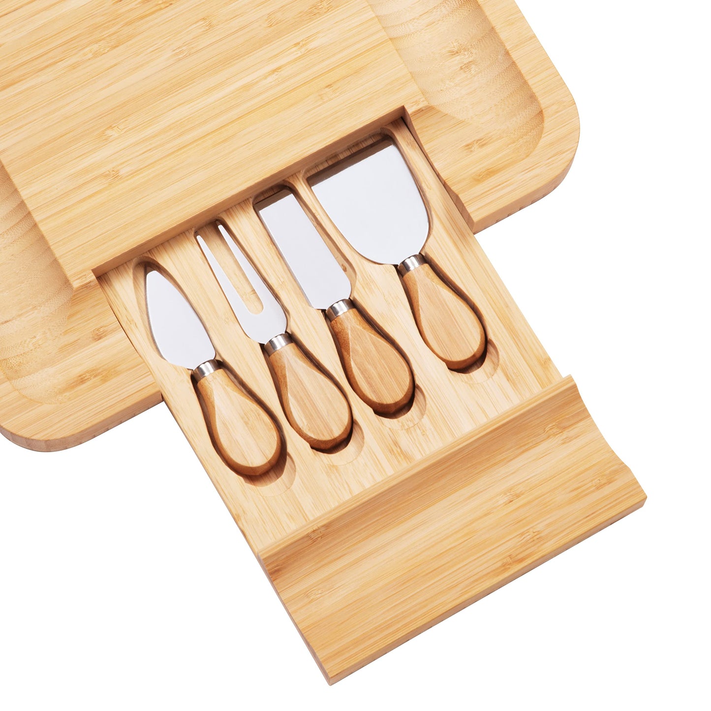 Charcuterie Board Gift Set, Bamboo Cheese Board With Cutlery, Includes Stainless Steel Serving Utensils, Cheese Platter and Serving Tray, Suitable for Wedding, Gift for Couples, and Housewarming Gifts