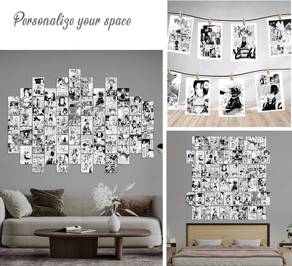 WOONKIT Anime Posters Pack - 50PCS 4X6 INCH MHA Anime Wall Collage Kit for Bedroom and Dorm Decor
