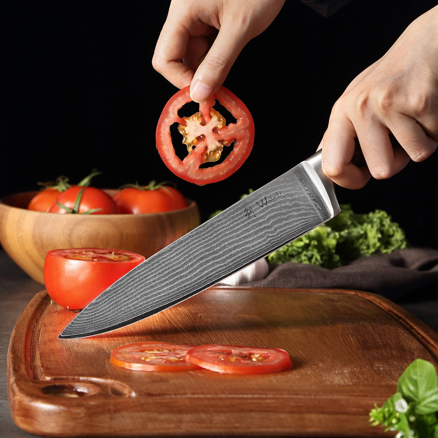 Wakoli EDIB 6-Piece Damascus Knife Set – Professional Chef Knives Set with VG10 Core Blades, 67-Layer Damascus Steel and Ergonomic Pakkawood Handles – Premium Kitchen Knives in Elegant Gift Box