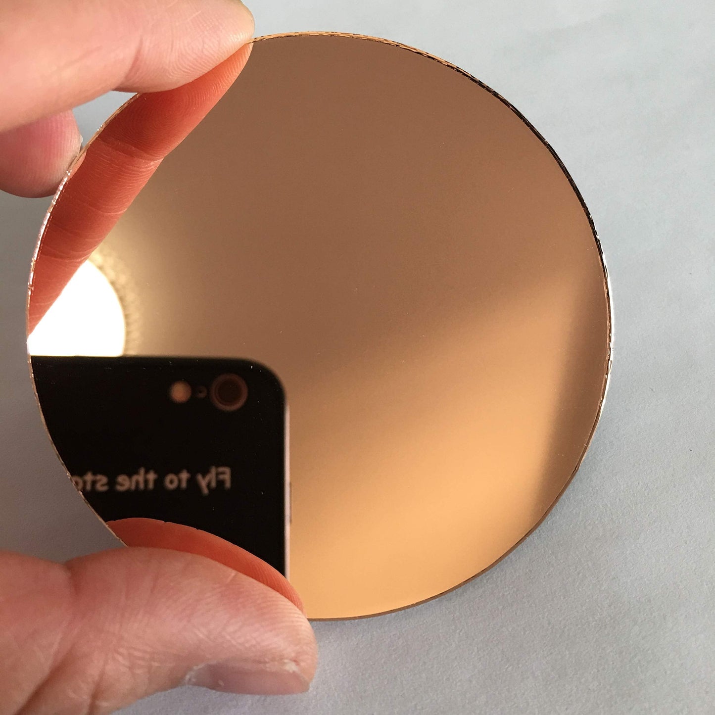 4" Round Mirror Tiles Rose Gold Coated Craft Mirrors Bulk 20 Pieces for Artcraft Home Mosaic Decoration (Dia 4'')