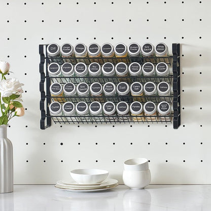 VEVOR Spice Rack Organizer for Cabinet, Spice Organizer with 36 Empty Spice Jars, Lids, Spice Labels, and Funnel Complete Set, Seasoning Organizer for Countertop, Kitchen, Pantry, Cupboard, 18x11 in