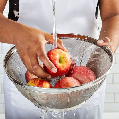 Juvale Stainless Steel Fine Mesh Strainer - Durable Rust-Resistant Mesh Colander - Ergonomic Handle Rice Colander - Ultra-Fine Flour Sifter - Dishwasher Safe with Stable Design - 11 in x 4 in, Silver