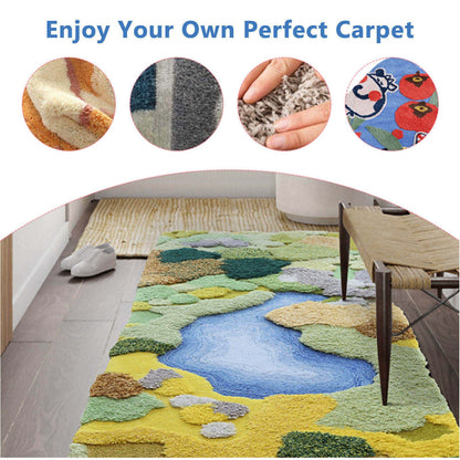 Aluminum Rug Tufting Frame Kit - Sturdy Metal Frame for Rug Making with Primary Tufting Cloth Stand and Tufting Fabric - Ideal Rug Tufting Supplies,70x70cm