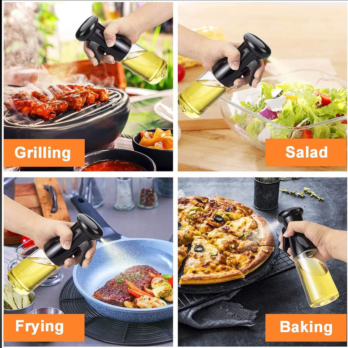 2 Pack MORDEN MS Oil Sprayer for Cooking, Oil Sprayer Mister Olive Oil Dispenser Bottle for Kitchen Air Fryer BBQ Salad