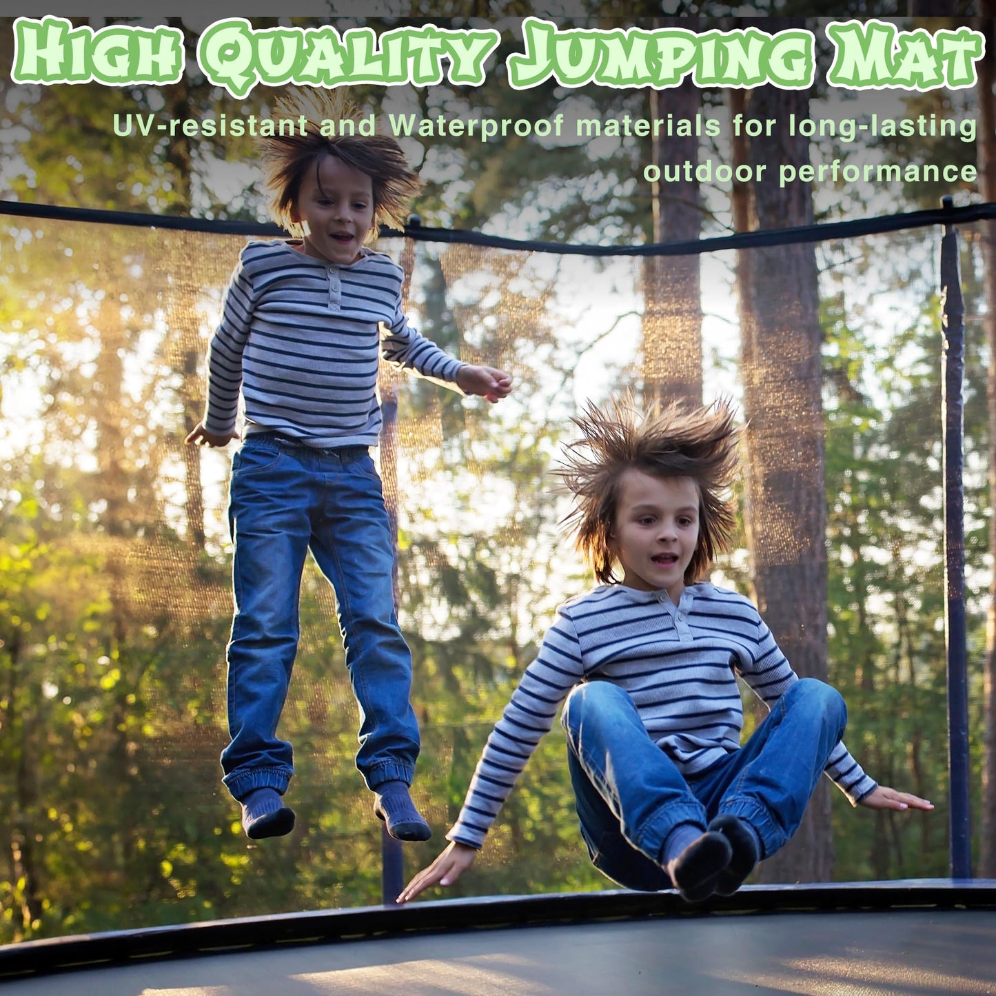 14FT Trampoline Outdoor for Kids with Safety Enclosure Net and Ladder, ASTM Approved Recreational Trampoline, Rust-Resistant Frame