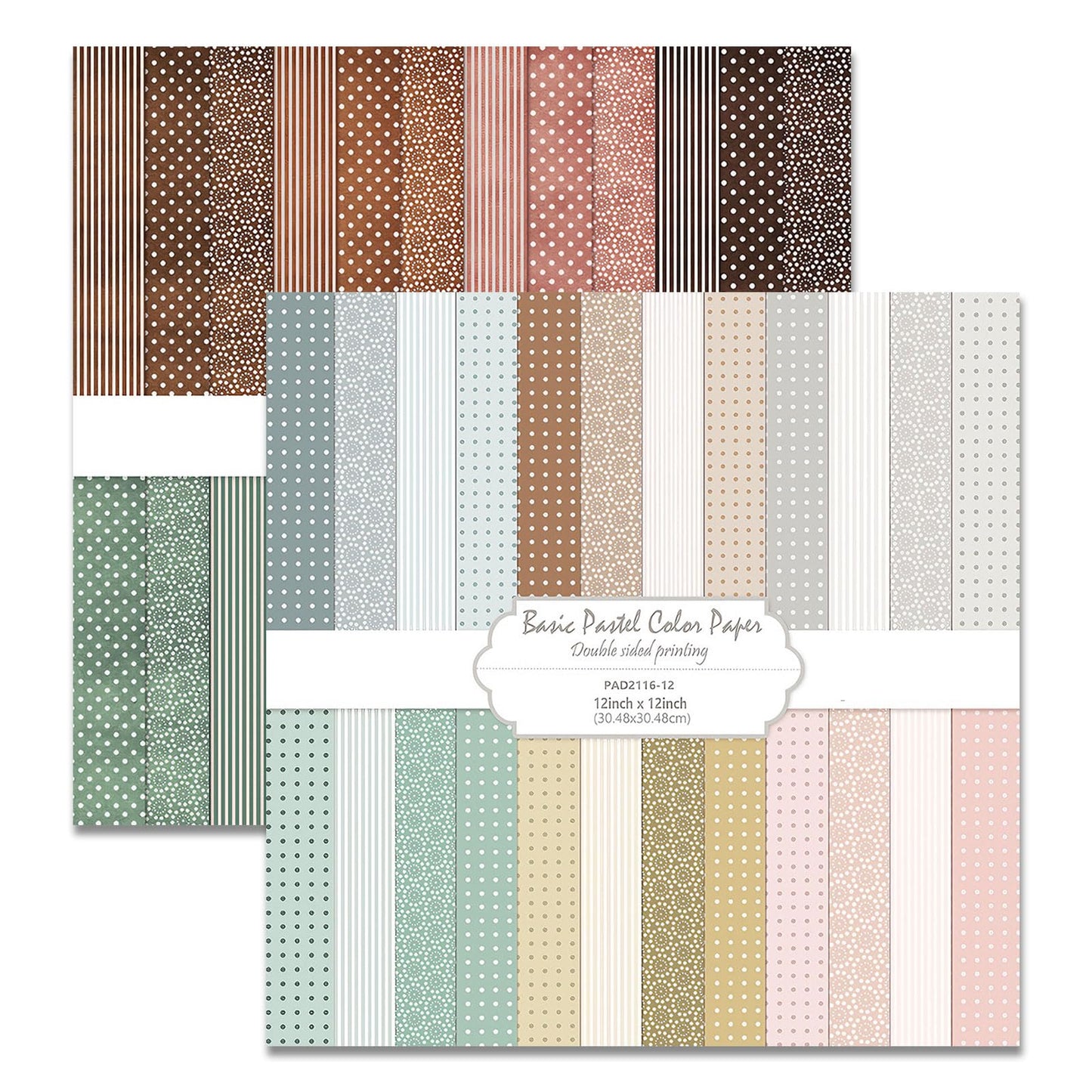 MerwDeeyt 48 Sheets Scrapbook Paper 12x12 In Decorative Craft Paper Packs, Double Sided Background Papers with Polka Dots and Spring Floral Pattern for Scrapbooking Greeting Cards Decor (Boho)