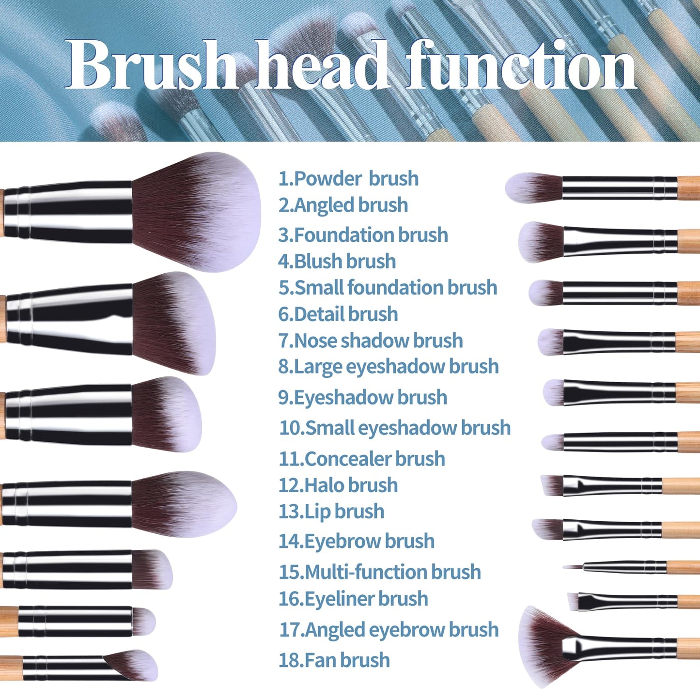 BS-MALL Makeup Brushes Premium Synthetic Foundation Powder Concealers Eye Shadows 18 Pcs Brush Set with 5 sponge & Holder Sponge Case (A-Pink)