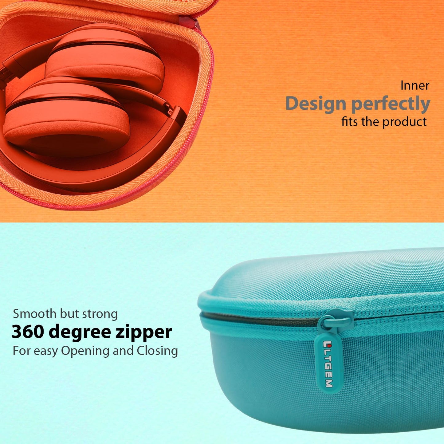 Headphone Case Compatible with Beats Studio Pro/Solo 4 / Studio 3 / Solo 3 / Picun B8 / BERIBES/JLab JBuds Lux ANC Wireless Bluetooth Noise Cancelling Headphones, Rose Gold(Case Only)