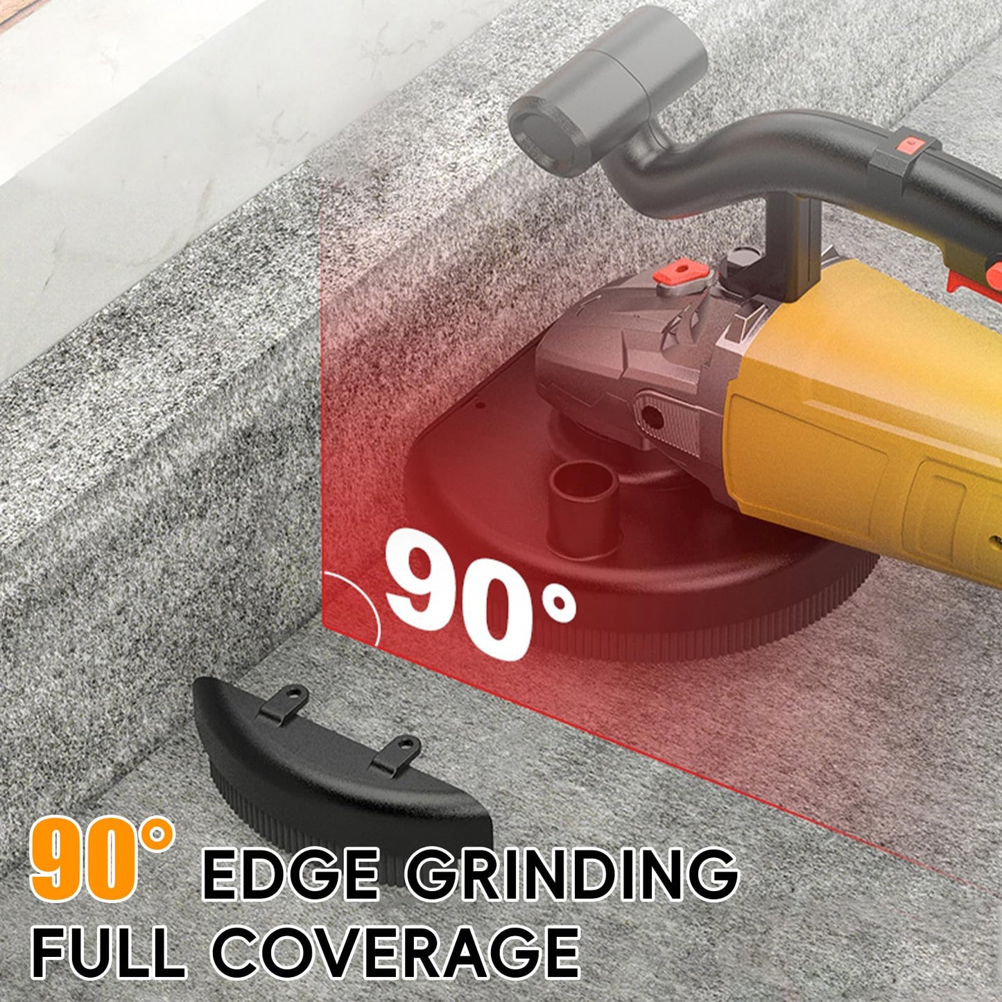 VICSEC Electric Concrete Surface Grinder，Electric Diamond Polisher Machine with Telescopic rod for sanding Cement, Floor, Wall, Granite and Ceiling