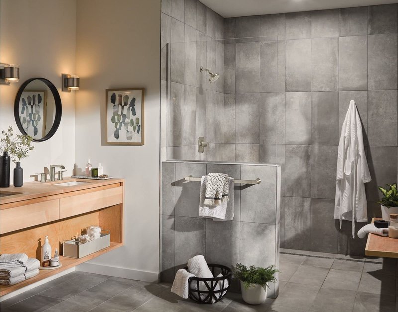 Moen Brushed Nickel Hydro Energetix Eight-Function Showerhead with Standard 5" Diameter Spray Head, 200W0SRN