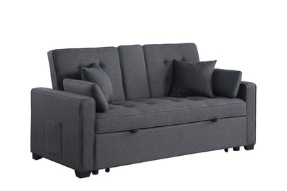 ERYE 70-Inch Loveseat Sleeper Pull Out Sleeper Couch Bed and Drop-Down Cupholders, 3 in 1 Convertible Sleeper Sofa Bed Oversized Tufted Lounge Daybed with Reclining Backrest