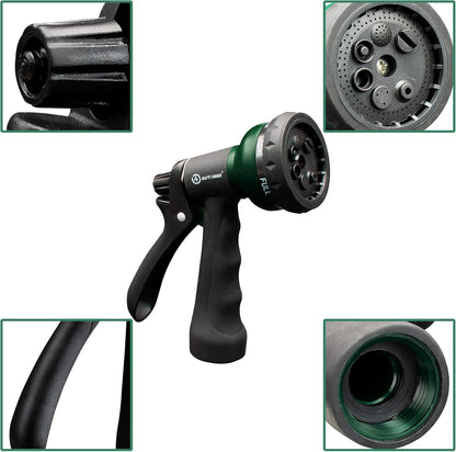 AUTOMAN Garden Hose Nozzle - ABS Water Spray with 7 Adjustable Patterns | Slip Resistant for Plants & Pets