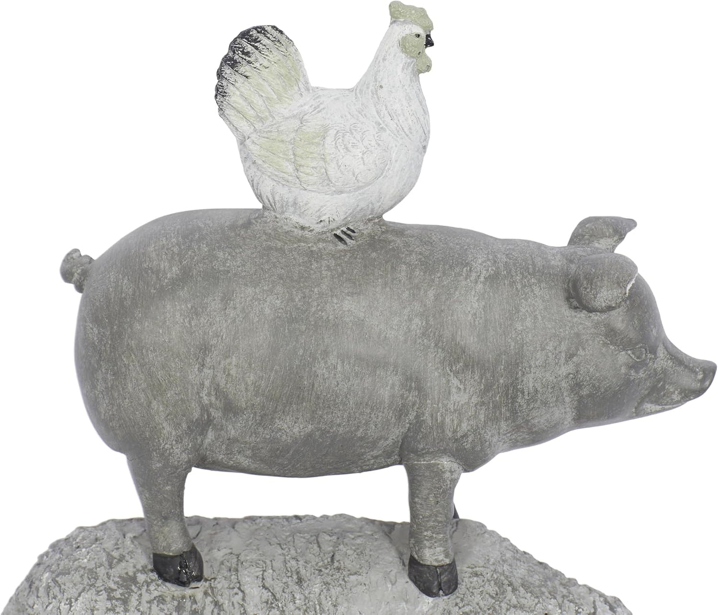 Deco 79 Polystone Farm Animals Decorative Sculpture, Stacked Home Decor Statue, 9" x 4" x 12", Gray