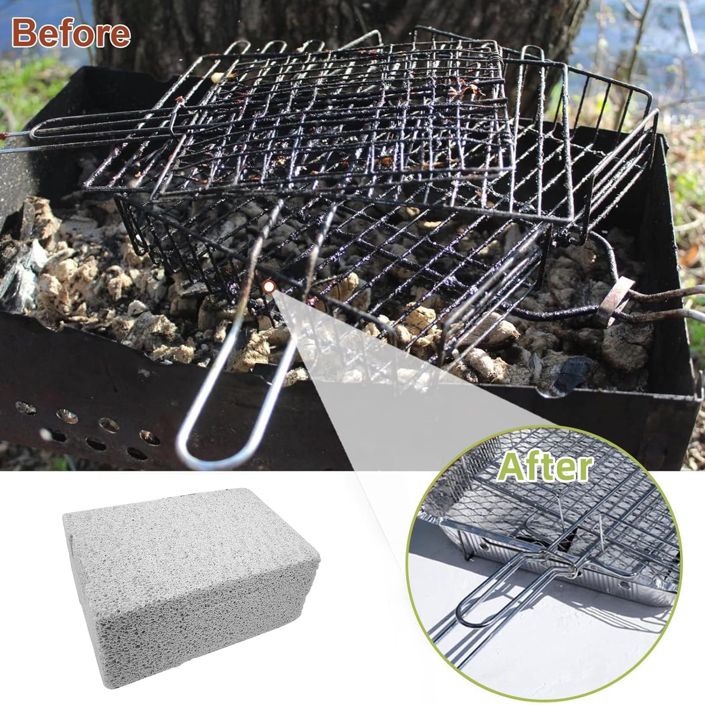 8-Pack Natural Pumice Cleaning Stones Pumice Stone for Cleaning Non-Scratch Grill & Griddle Scrubber for BBQ, Oven, Tile, Pool, and Kitchen Surfaces