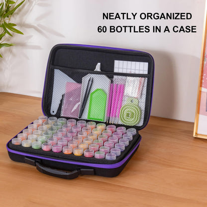 ZYNYXY 60 Slots Diamond Art Storage Container with Diamond Art Accessories and Tools, Portable Bead Storage Boxes for Diamond Painting Kits