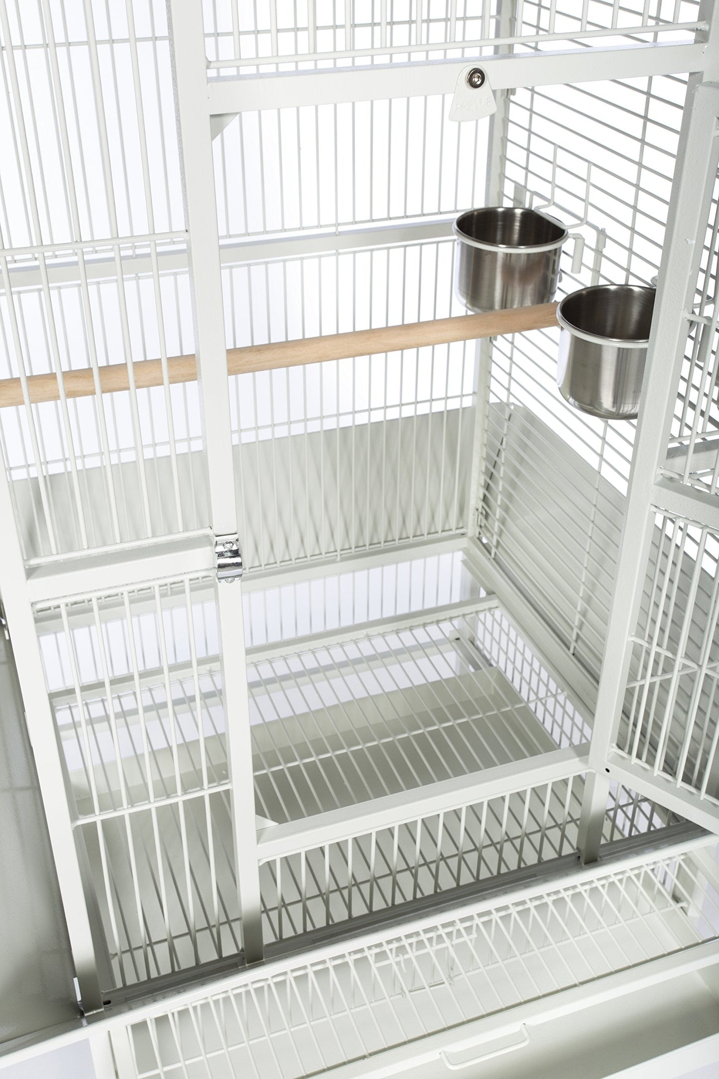 Prevue Pet Products Large Dome Top Bird Cage - Medium Steel Cage with Casters, Dual Locks, Seed Guards, and Perches, Ideal for Cockatiels, Conures, and Similarly Sized Birds - Chalk White