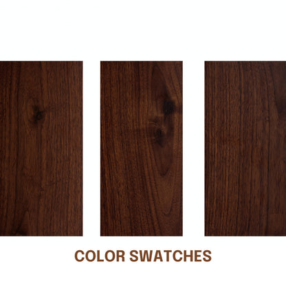 NTC Inno Wooden Bed Frame with Headboard, Solid Oak and Rubber Wood Foundation with Silent Slats and Wood Central Supports, 1000 Lb Capacity, Effortless Assembly, King - Dark Walnut