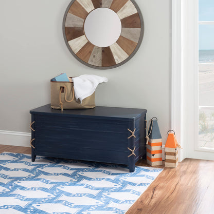 Powell Phillip Navy Blue Cedar Chest with Rope Detailing