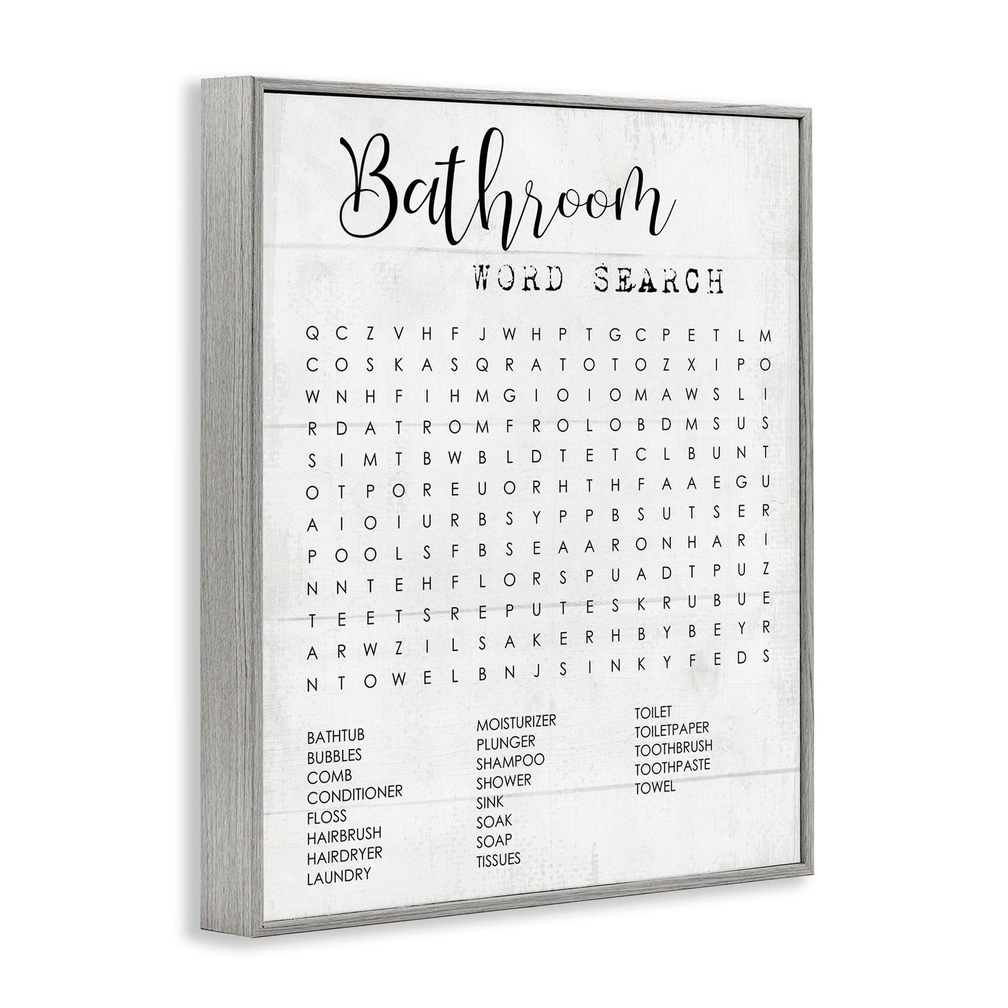 Stupell Industries Bathroom Search Fun Family Word, Design by Daphne Polselli Wall Art, 11 x 14, Black