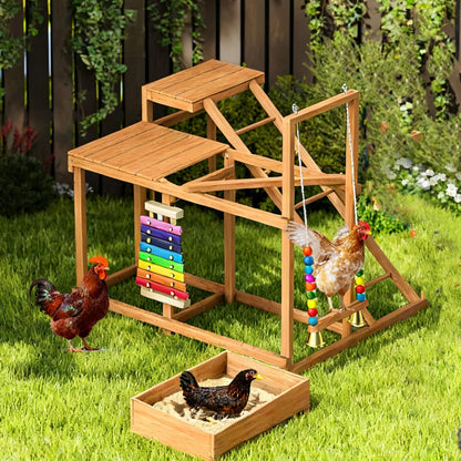 Multi-Functional Chicken Perch with Swing and Xylophone Toy
