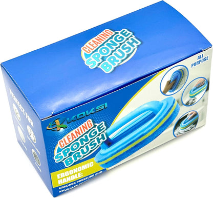 Cleaning Brush for Bathroom Tiles - All Purpose Sponge Brush with Ergonomic Handle for Kitchen Bathtub Toilet
