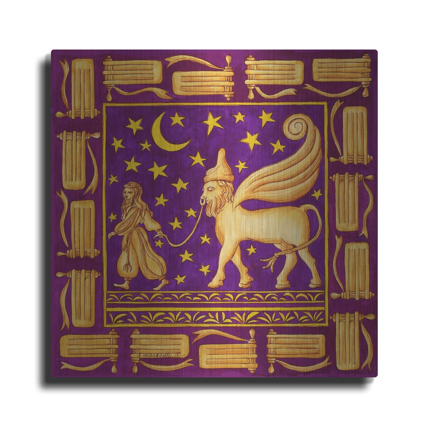 Luxe Metal Art 'Jewish Year Purim' by Andrea Strongwater Metal Wall Art, 36" x 36"
