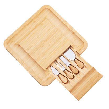 Charcuterie Board Gift Set, Bamboo Cheese Board With Cutlery, Includes Stainless Steel Serving Utensils, Cheese Platter and Serving Tray, Suitable for Wedding, Gift for Couples, and Housewarming Gifts
