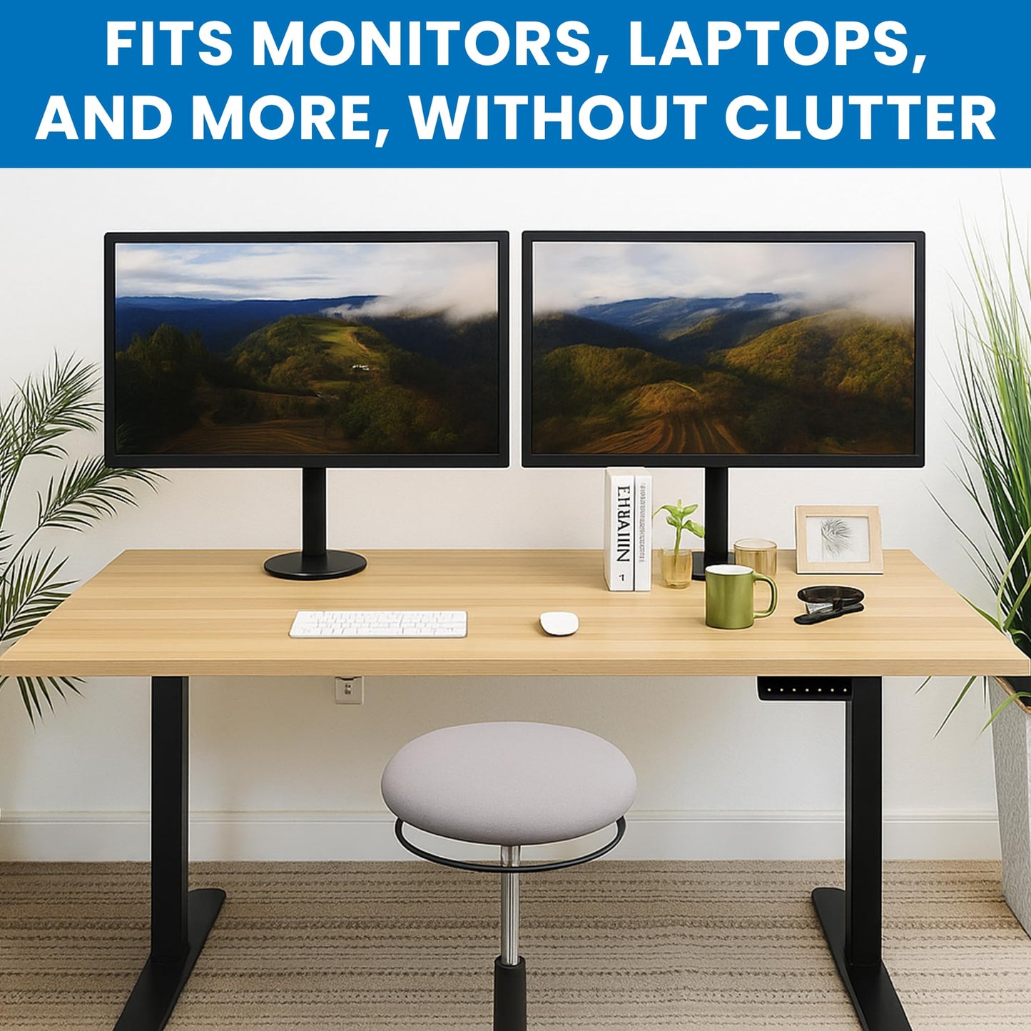 Mount-It! Table Top for Standing Desk, 55" x 29" Solid One-Piece Wood Desk Surface, Heavy Duty 1" Thick Maple Tabletop, Compatible with Adjustable Desk Frames - Frame and Legs Sold Separately