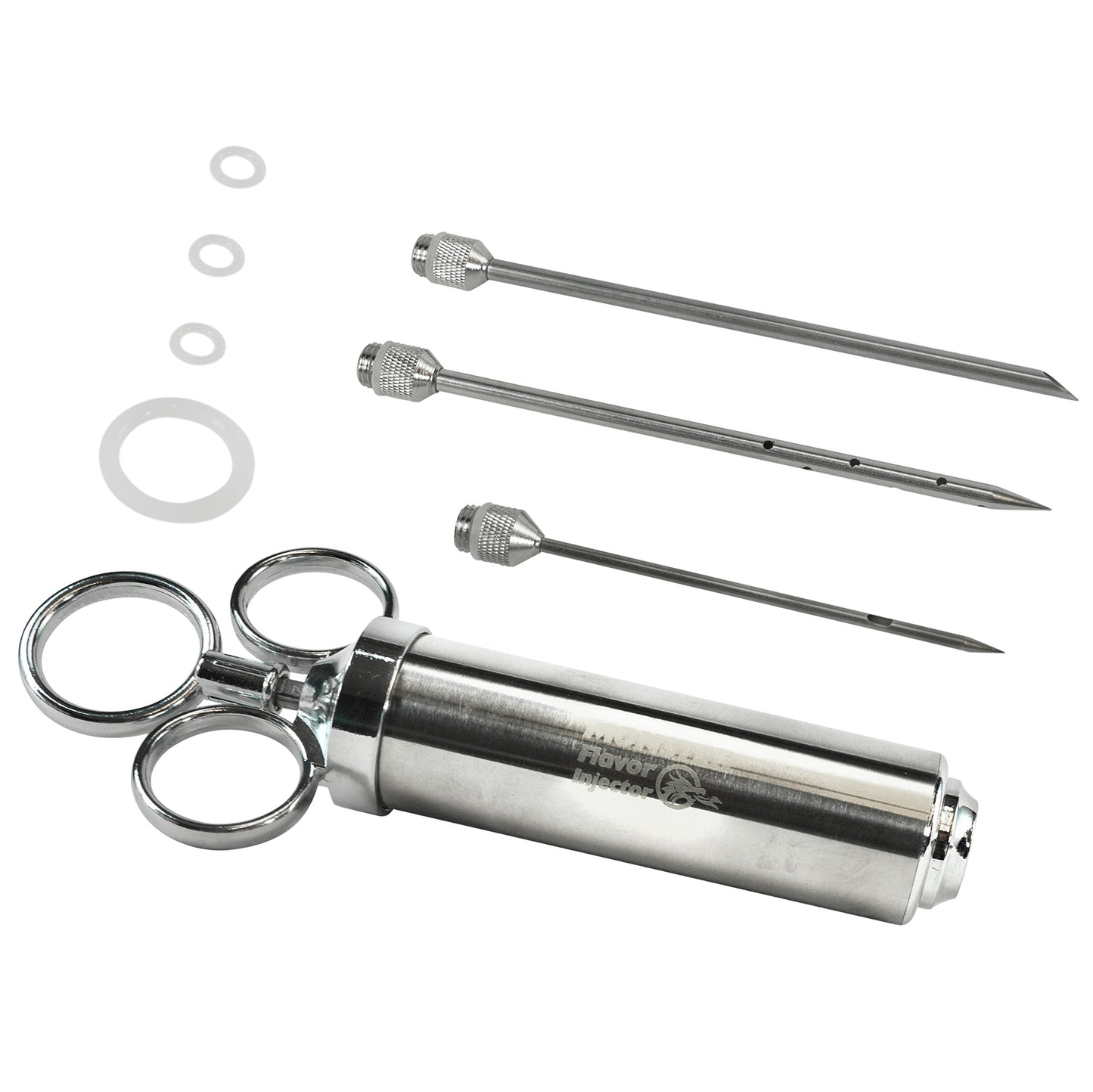 BBQ Dragon Meat Syringe Injector Kit - Stainless Steel Marinade Injector for Smoking Turkey & Brisket - Food Injector with 3 Needles for Liquid & Chunky Marinades - Flavor Injector for Meat & Poultry