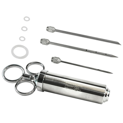 BBQ Dragon Meat Syringe Injector Kit - Stainless Steel Marinade Injector for Smoking Turkey & Brisket - Food Injector with 3 Needles for Liquid & Chunky Marinades - Flavor Injector for Meat & Poultry