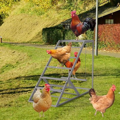 Set Chicken Perch for Coop with Ladder, Chicken Roosting Bars for Chickens in Coop with Swing Wooden Run Accessories
