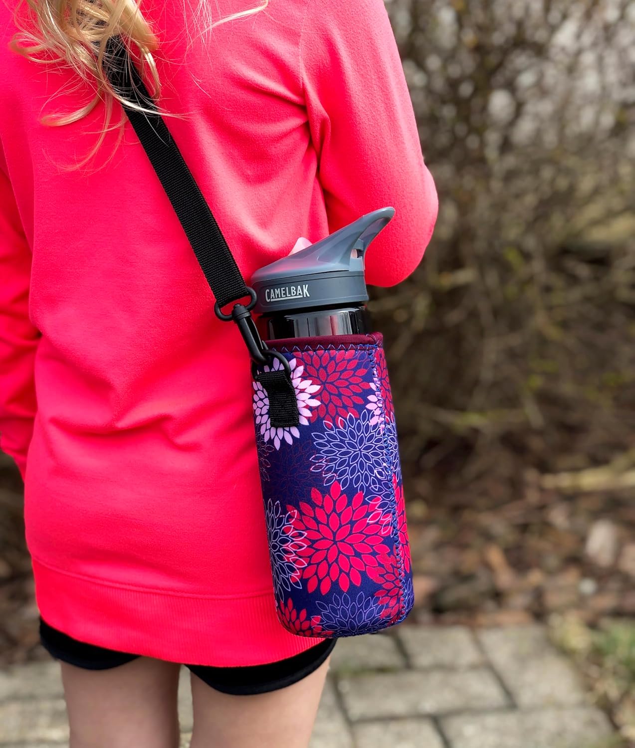 24-30oz 750ml Koverz Water Bottle Carrier with Shoulder Strap, Water Bottle Insulator - Peacock
