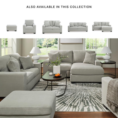 Signature Design by Ashley Ammon Urban Anti Sag Chair with Loose Seat Cushion, Light Gray