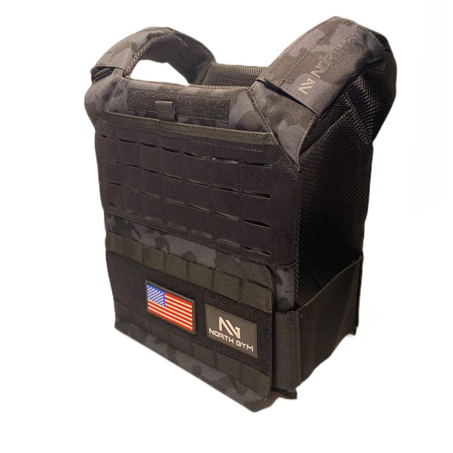 Northgym Adjustable Weighted Vest/Incl. Two 3D Weight Plates in 14lbs / 20lbs/ 30lbs/ 42.5lbs - Optimized Weight Distribution and with Curved Plates for Running, Functional Training and Working Out