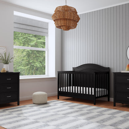 Davinci Charlie 4-in-1 Convertible Crib in Ebony, Greenguard Gold Certified
