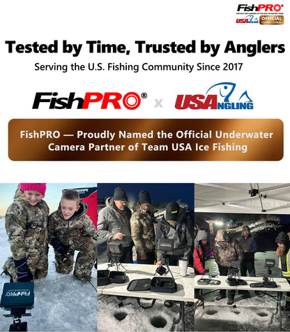 [FishPRO® 2026 Upgrade] Underwater Fishing Camera 1200TVL, 7'' Ice Fishing Camera Underwater[Aluminum Box], Fish Finder Ice Fishing Gifts for Men, IR+LED, 4,500mAh, 65ft