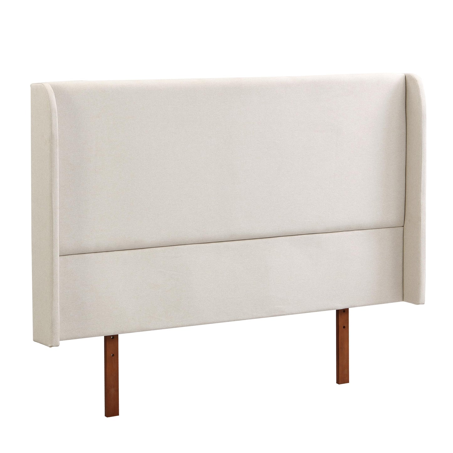 GDFStudio Ceyety King Size Wingback High Headboard, Upholstered Linen Fabric Headboard, Bamboo Wood, Easy Assembly, 48''H, Tan
