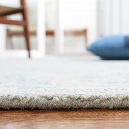 SAFAVIEH Micro-Loop Collection 10' x 14' BlueBeige MLP535M Handmade Premium Wool Living Room Dining Bedroom Area Rug