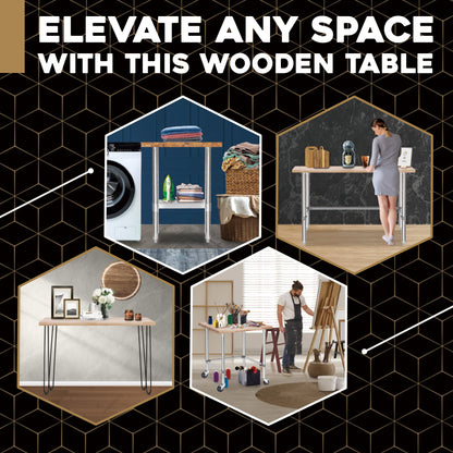 DuraSteel 24x48 Butcher Block Countertop - Maple Solid Wood Workbench for Kitchen, Restaurant, Cabinet, Desk Top, Wood Board, Large Counter Cutting Island Long, Bakery Worktable Dough - Table Top Only