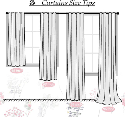 2 80% Room,63 Inch XTMYI Pink Girl Nursery Curtains for Baby Panels Blackout Patterned Printed Neutral Watercolor