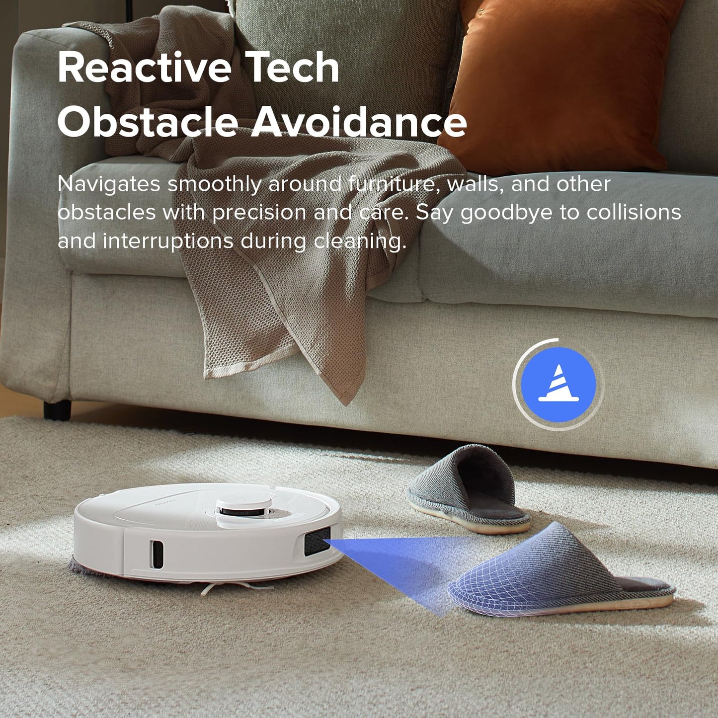 roborock Qrevo Series Robot Vacuum and Mop, 8000Pa Suction, Upgraded from Qrevo S, Anti-Tangle Brushes, Smart Obstacle Avoidance, Auto Mop Washing, All-in-One Dock, 200RPM Spinning Mops, Black(QV 35A)