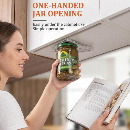 Uinxan Jar Opener for Weak Hand & Seniors with Arthritis,Handheld & Under Kitchen Cabinet-Twist Off Bottle Caps,One-Handed Magnetic Lid Open,Unique Gadget–Gift for Elderly,Women&Men (Black)