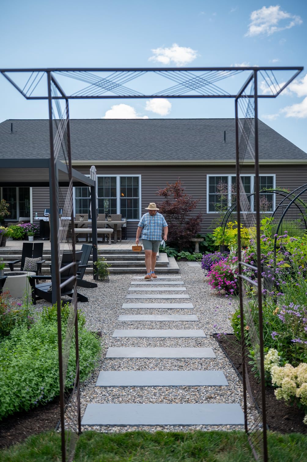 Gardener's Supply Company Modena Arch | Flat Top Garden Arch Made of Durable Powder-Coated Steel Perfect for Garden Entrance or Support for Climbing Plants & Vines