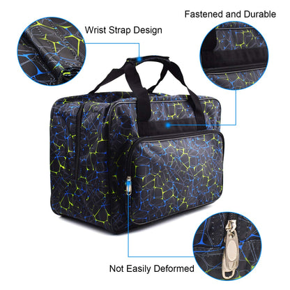 TLBTEK Black Sewing Machine Carrying Case,Universal Canvas Carry Tote Bag,Portable Padded Storage Dust Cover with Pockets for Sewing Machine