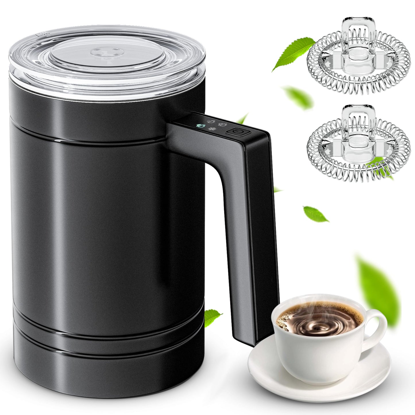 Milk Frother, 4-in-1 Milk Frother and Steamer, Large capacity Electric Milk Steamer, Automatic Cold and Hot Foam maker for Lattes, Cappuccinos at home
