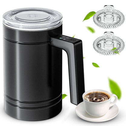 Milk Frother, 4-in-1 Milk Frother and Steamer, Large capacity Electric Milk Steamer, Automatic Cold and Hot Foam maker for Lattes, Cappuccinos at home