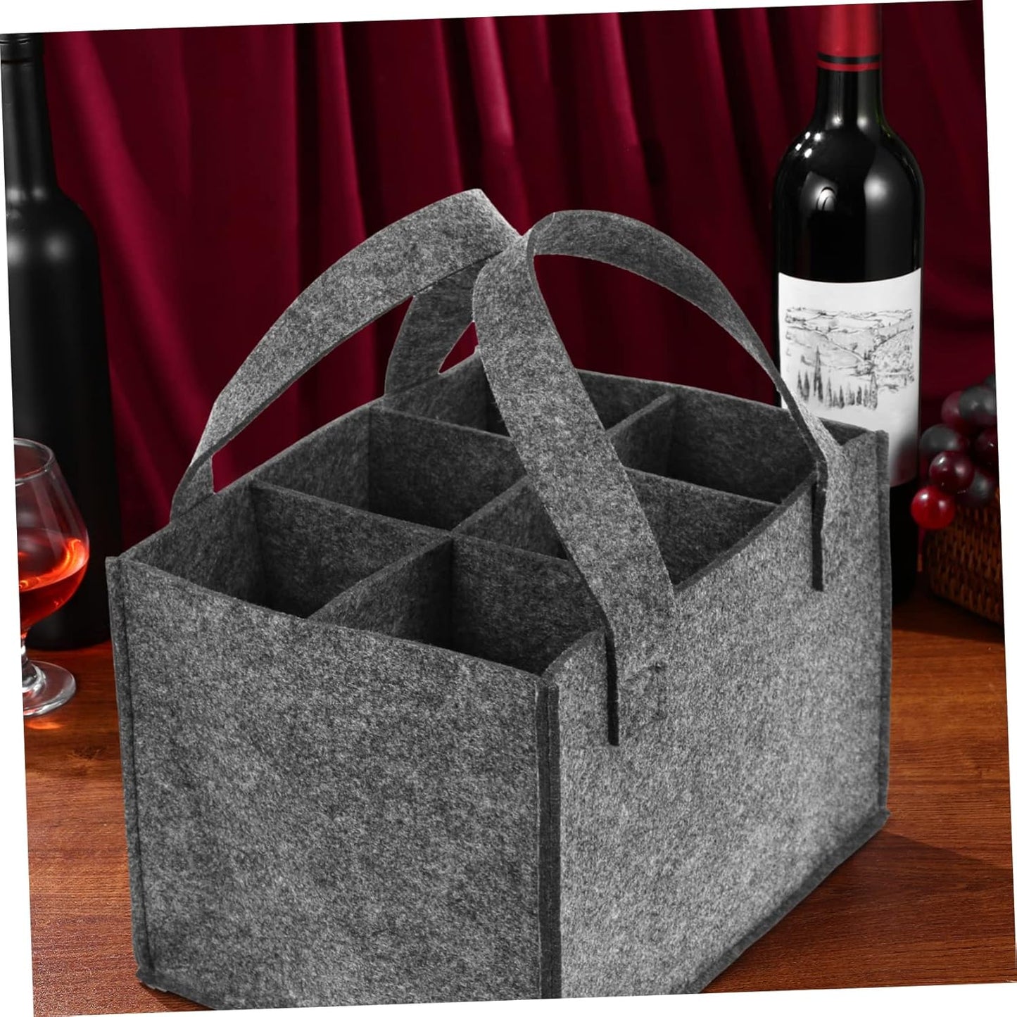 Wine Bag Tote, Portable Coolers Felt Wine Carrier Tote Bag, Reusable Wine Purse for Carrying Bottles