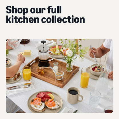 4-Piece Set, 16 oz, Amazon Basics Ceramic Coffee Mugs, Ceramic Microwave and Dishwasher-Safe, Linen Gray
