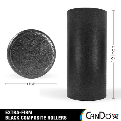 CanDo Black Composite High-Density Roller, Half-Round, 6"" X 36