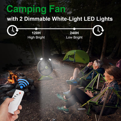 TUIAIAO Large 45000mAh Battery Operated Camping Fan, 12-Inch Blades Portable Rechargeable Outdoor Fan with 5 Speed Display, 1040CFM High Airflow, Cordless Floor Fan with Timer for Garage, BBQ